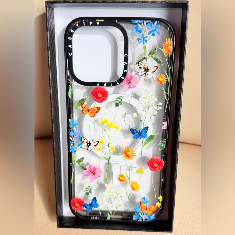 CASERIFY Colorful Floral and Butterfly Case for iPhone 15 Pro Max. Used Twice.